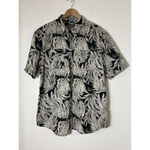 Chaps Shirt Men's Size XL Button Down Short Sleeve Tropical Palm Print